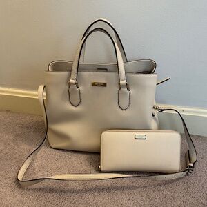 Kate Spade Beige Satchel and Wallet Set